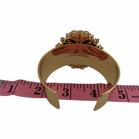 Juicy Couture Gold Cuff Rhinestone Flower Statemen - Picture 8 of 12